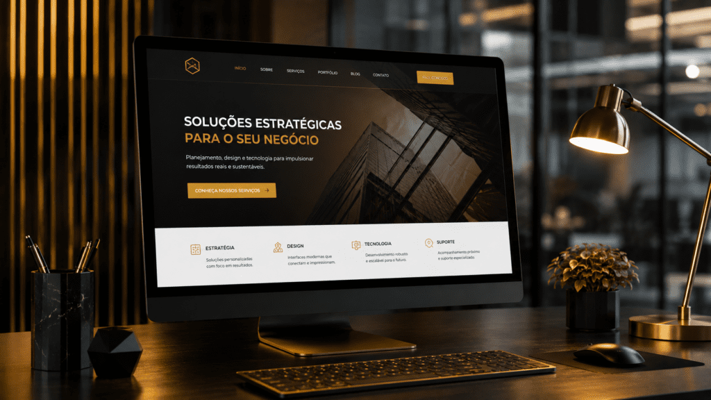 Site profissional como vitrine digital para empresas aumentarem presença online, autoridade e geração de clientes
